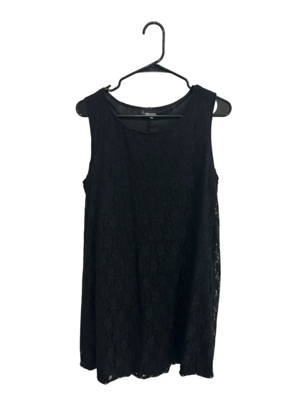 NY Invasion 1X Black Sleeveless Lace Tank Dress USA Made Gothic Dark Romantic